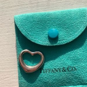 Tiffany Elsa Peretti Open Heart Pendant Diamond
